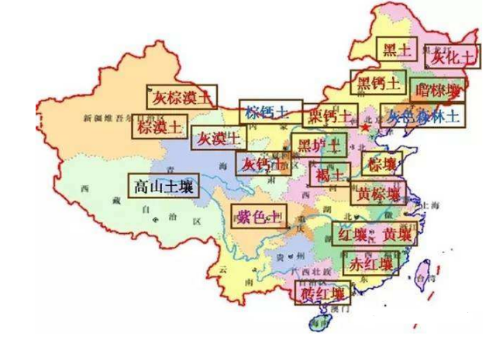中国15种主要土壤类型和土壤问题“八怪”→